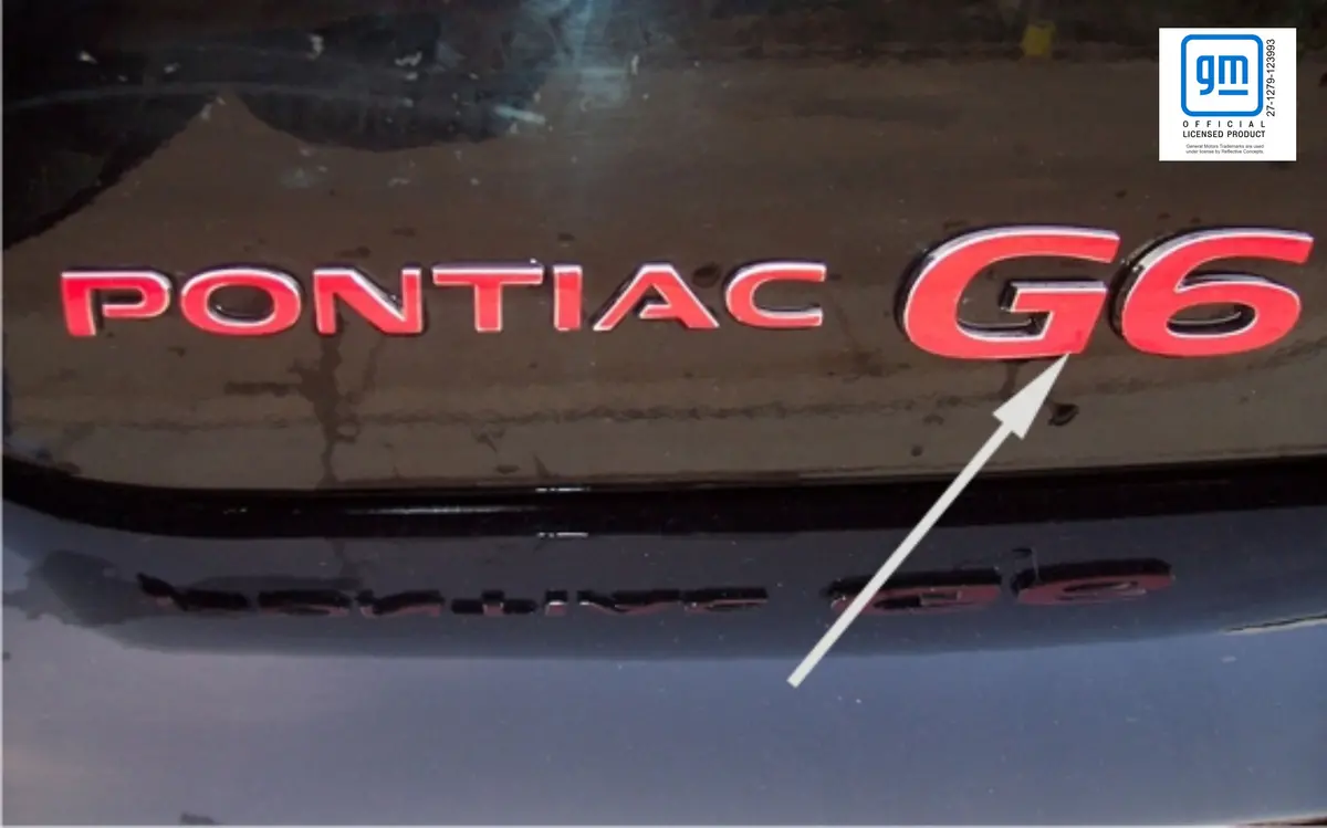 G6 Emblem Overlay Decal - Pontiac G6 1