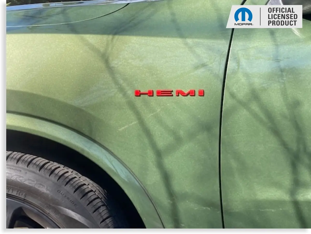 Hemi Fender Emblem Overlay Decal Stickers - 2020-2026 Durango R/T 1