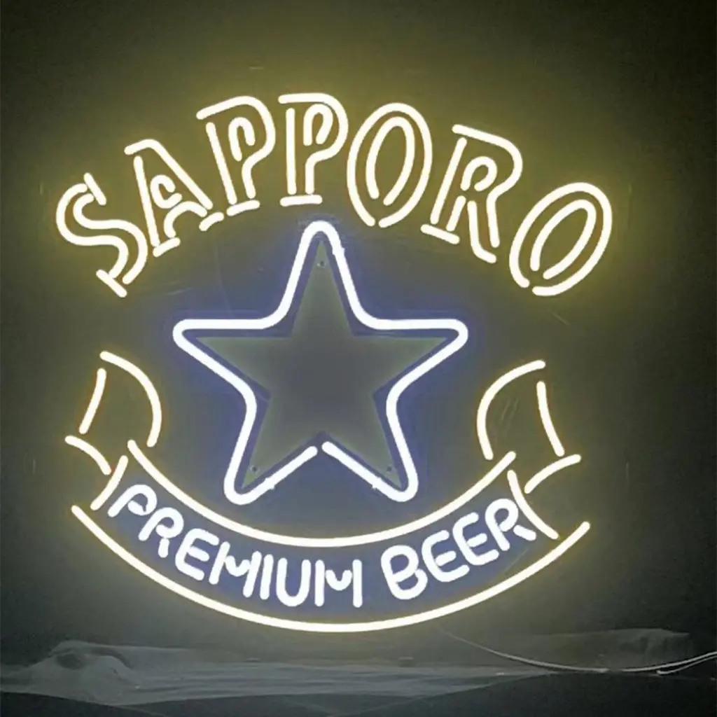 Sapporo Premium Beer With Star Neon Signs Light 1