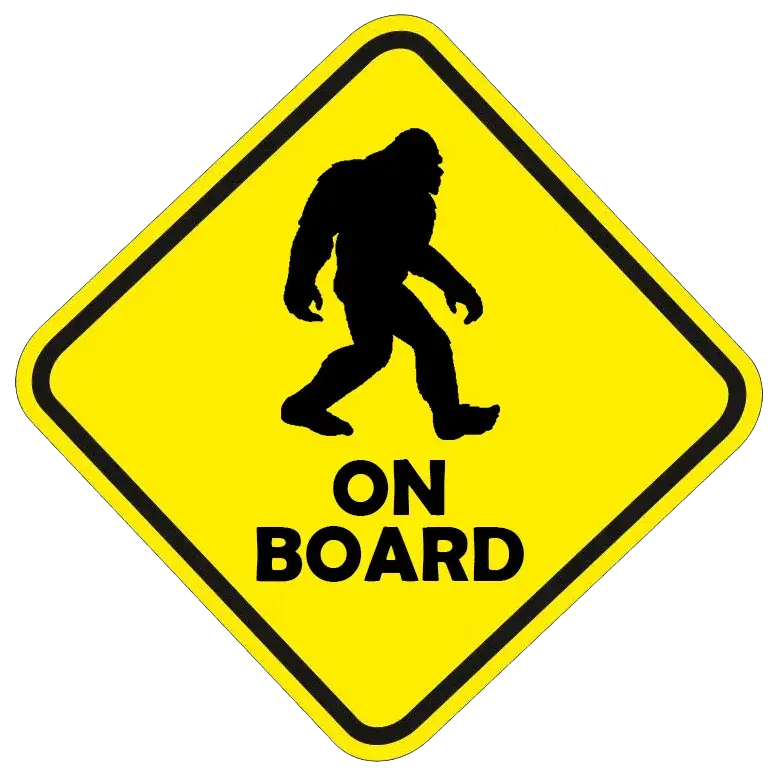 Sasquatch / Bigfoot On Board Sticker 5" - Universal 1