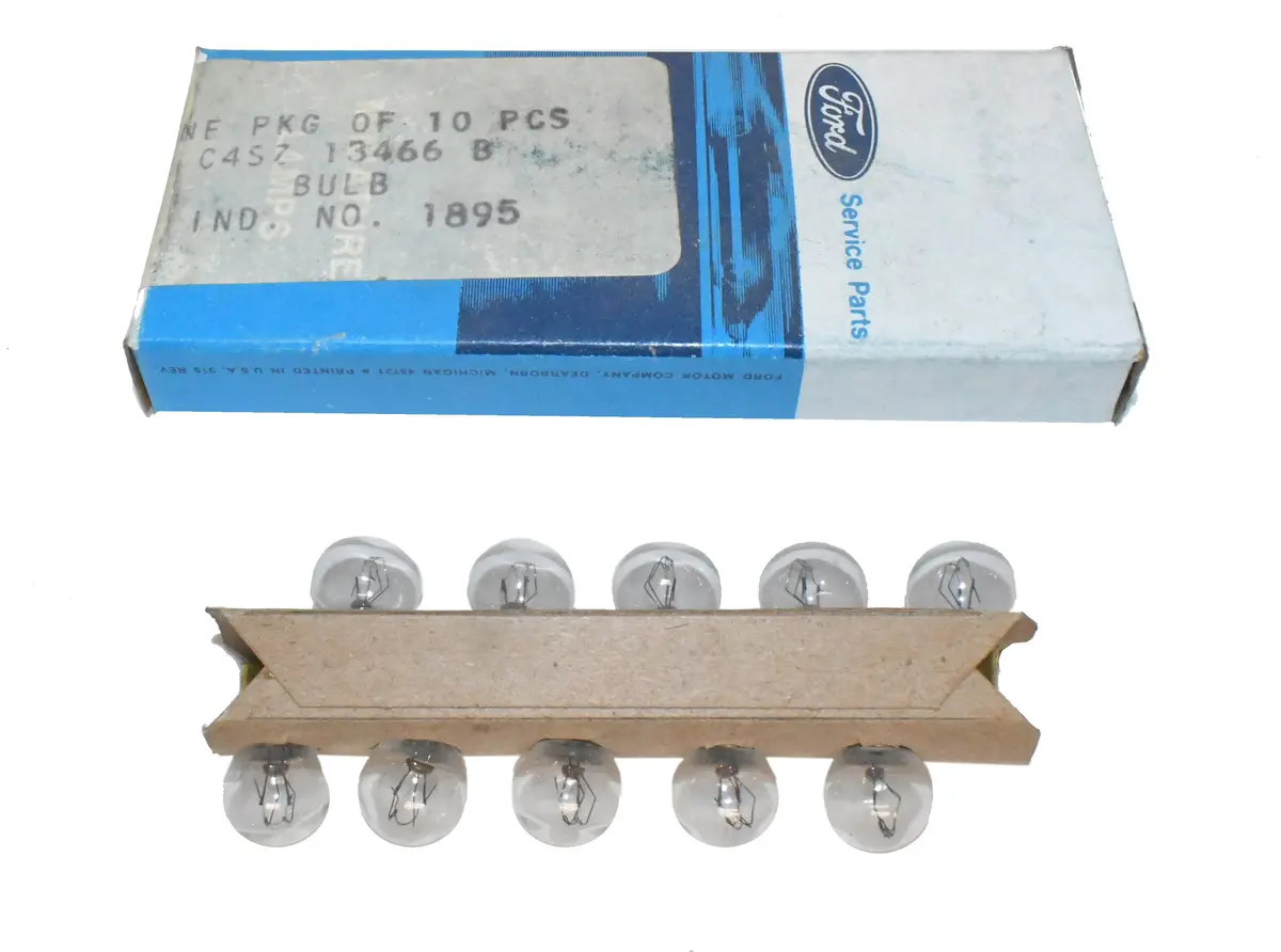 New Set Of 10 1895 Bulbs Genuine Ford Service Part C4sz-13466-B 1