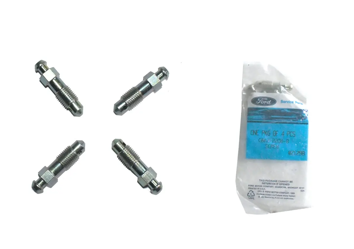 New Brake Bleeder Screw Set Of 4 For Select Ford, Lincoln & Mazda C8az-2208-B 1