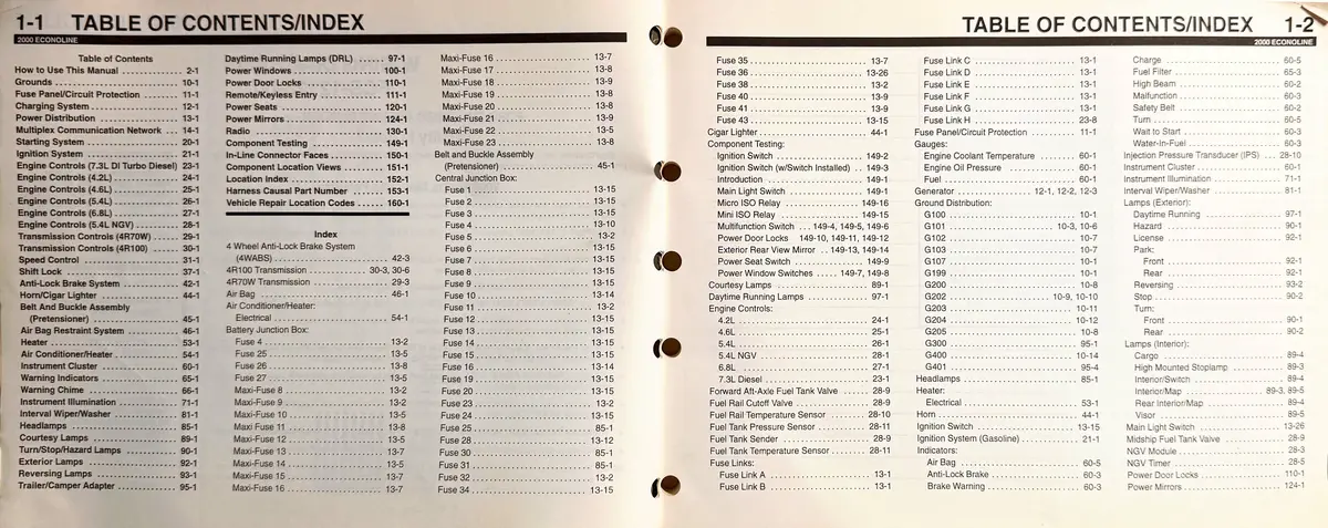New Nos Ford Factory Service Manual:2000 Econoline/Club Wagon Wiring Diagrams 2