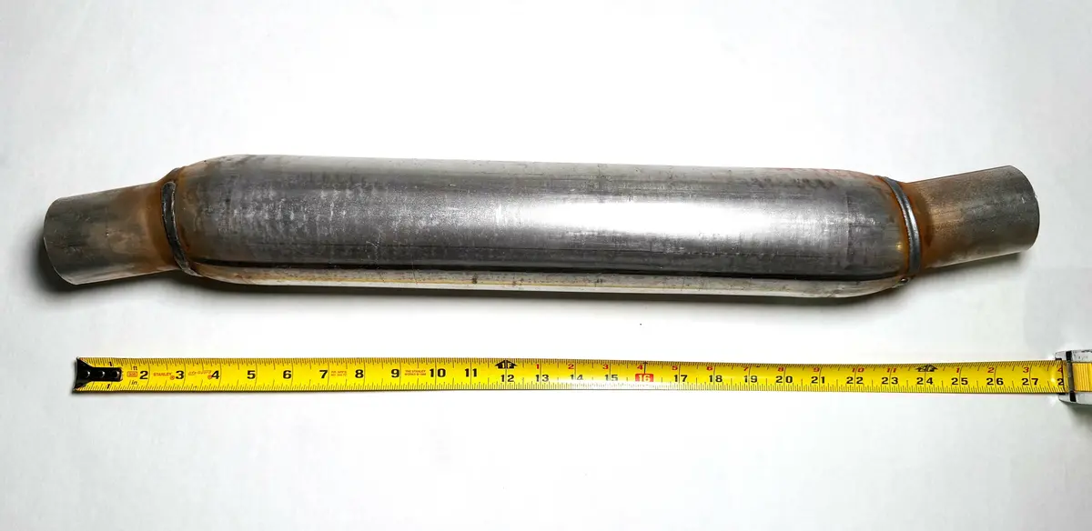 New Turbo Tube Muffler From Jones Exhaust 2 7/16" 62Mm Inlet/Outlet 1