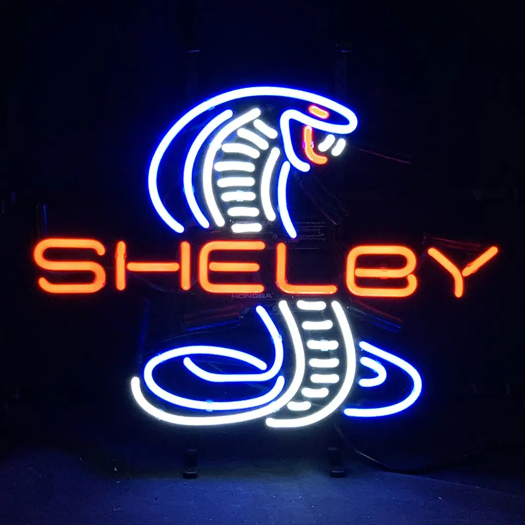 Red Shelby Auto Car Blue Cobra Neon Light Sign 1