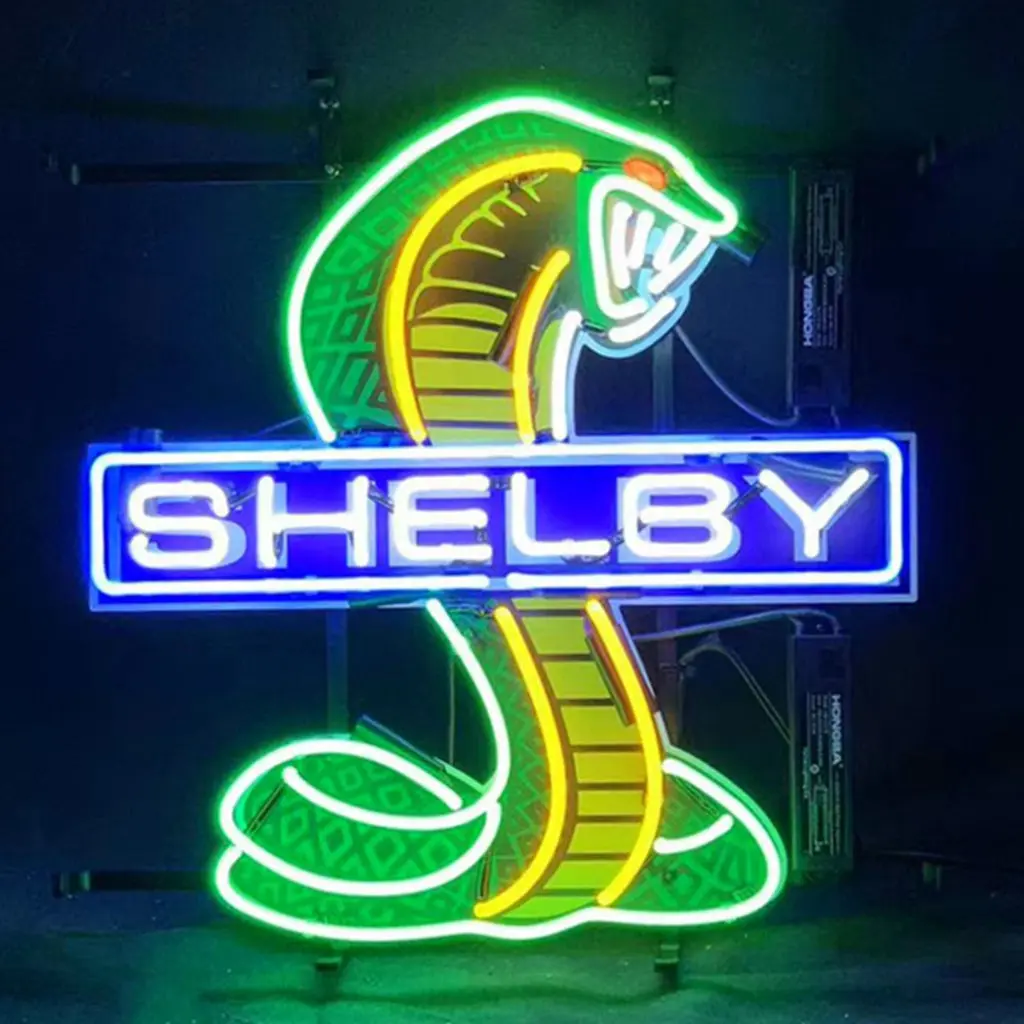 Blue Shelby Auto Car Green Cobra Neon Light Sign 1