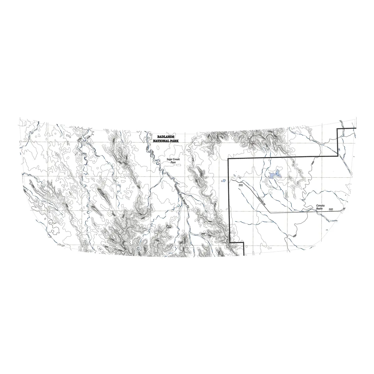 Stealth Clear Badlands Topographic Map Hood Overlay - 2021+ Bronco 1