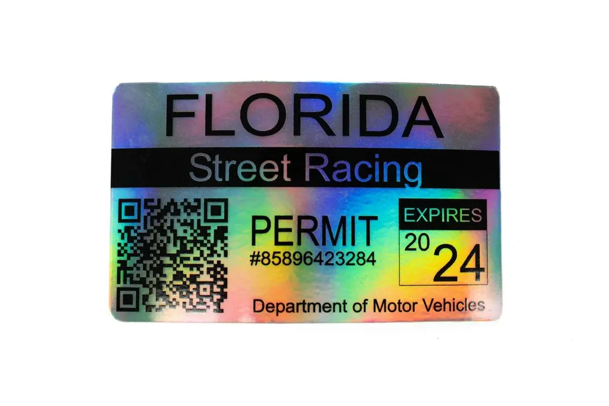 Street Racing Permit Sticker 3.5" - All States 1