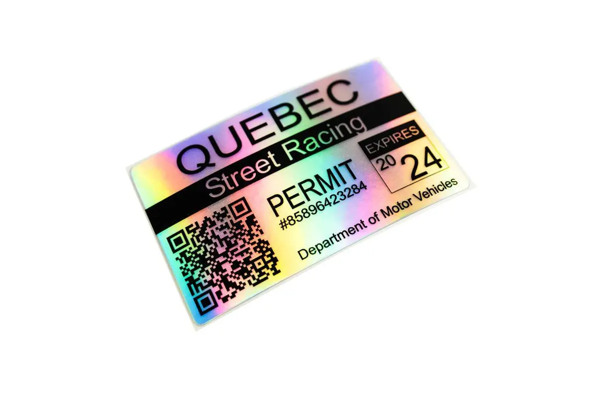 Street Racing Permit Sticker 3.5" - Canada All Provinces 4