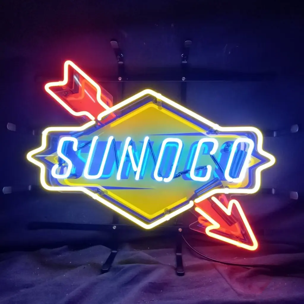 Sunoco Gasoline Company Logo Neon Sign Light 1