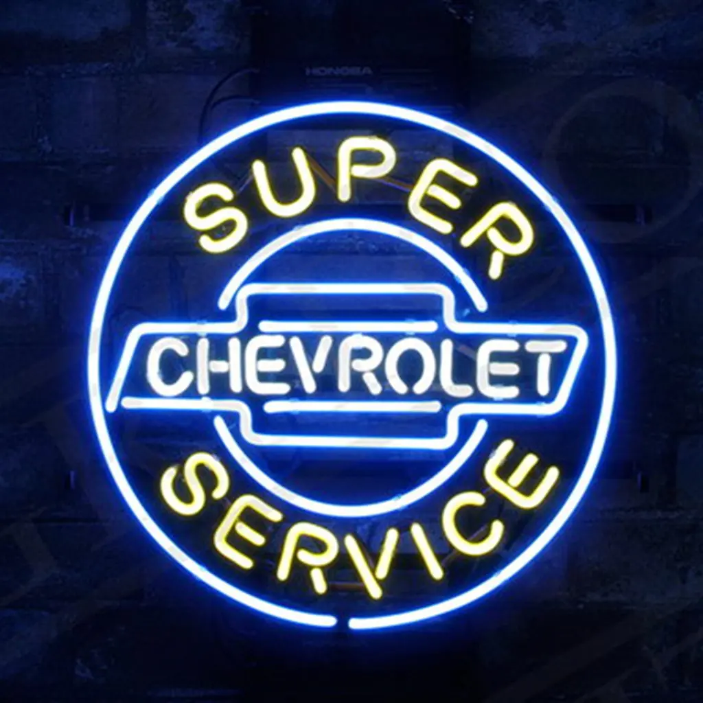 Super Service Chevrolet Neon Signs Light 1