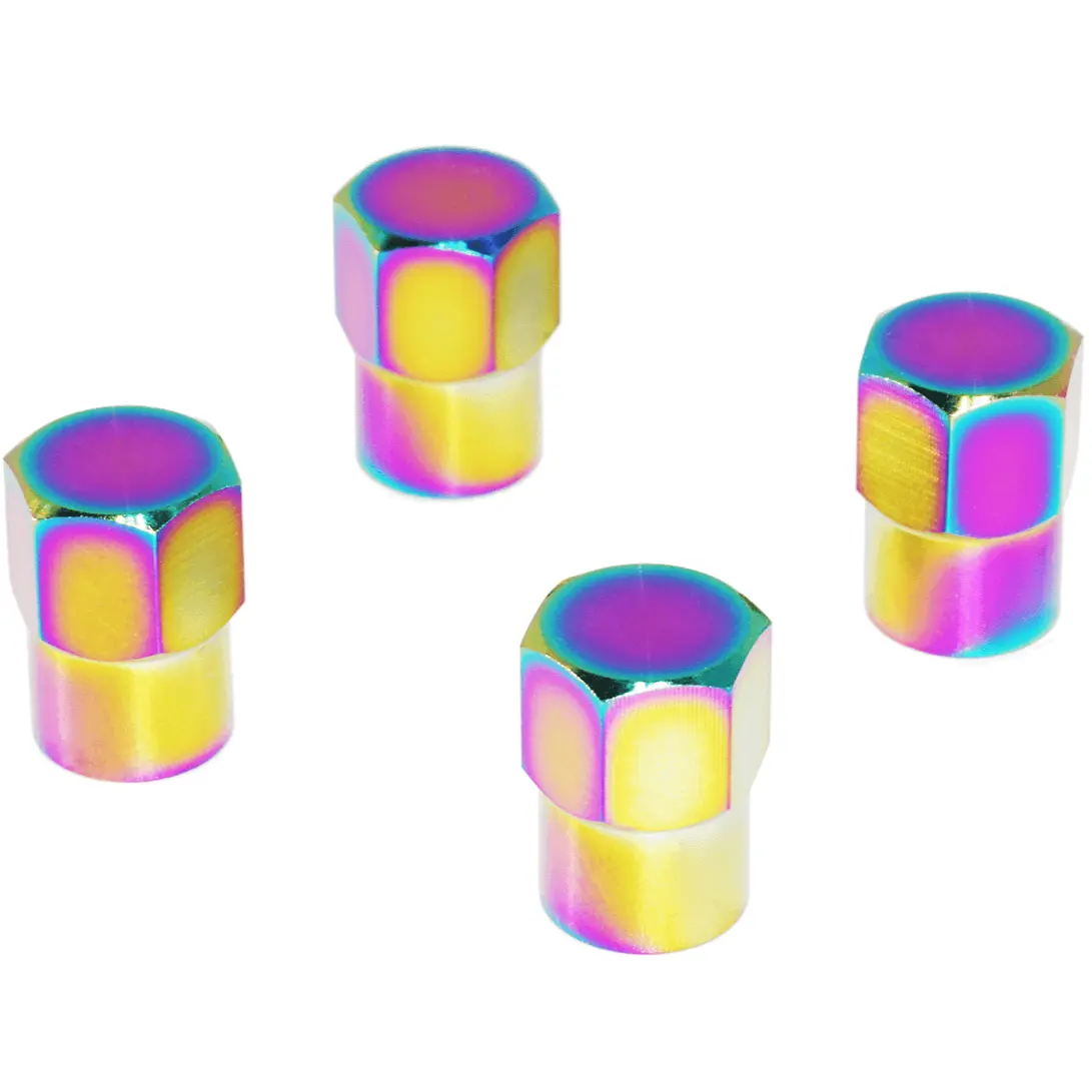 Titanium Tire Cap Set, Universal For Valve Stem Caps On Cars & Bikes, Grade-5 Titanium 1
