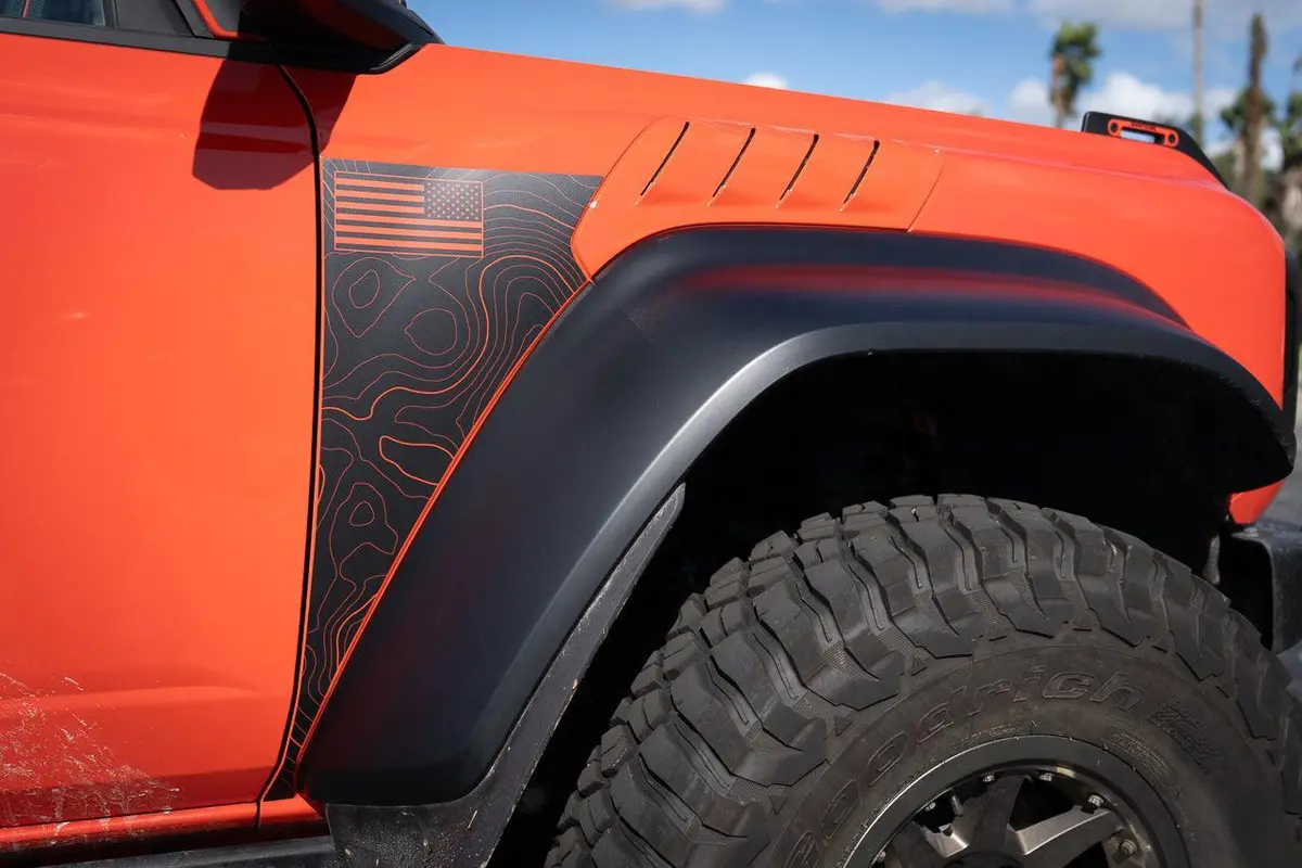 Topo American Flag Fender Overlays (Clear) - 2022+ Bronco Raptor 1