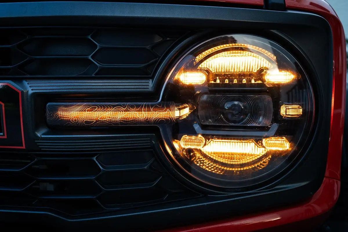 Topo Shortie Style Light Bar Overlays (Printed Series) - 2021+ Bronco (Standard Headlights) 1