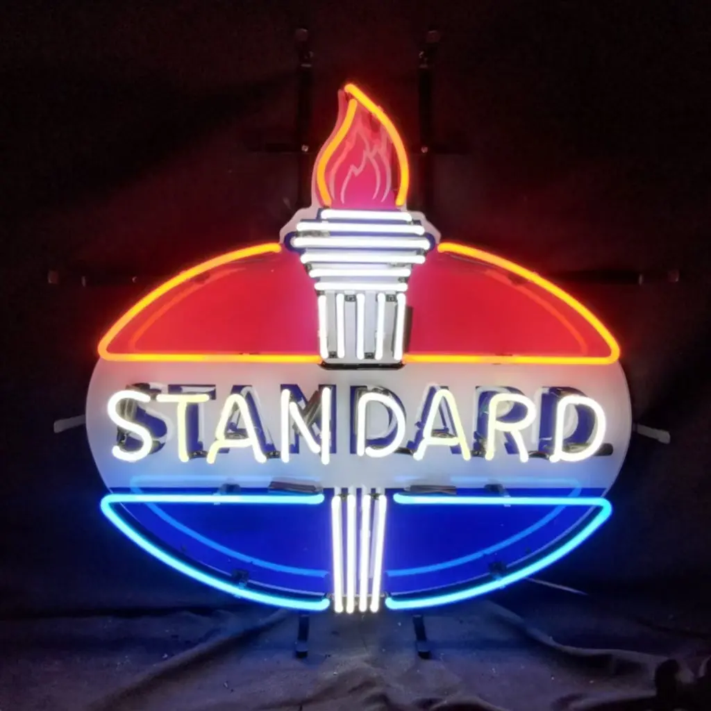 Torch With Standard Gasoline Neon Light Sign 1