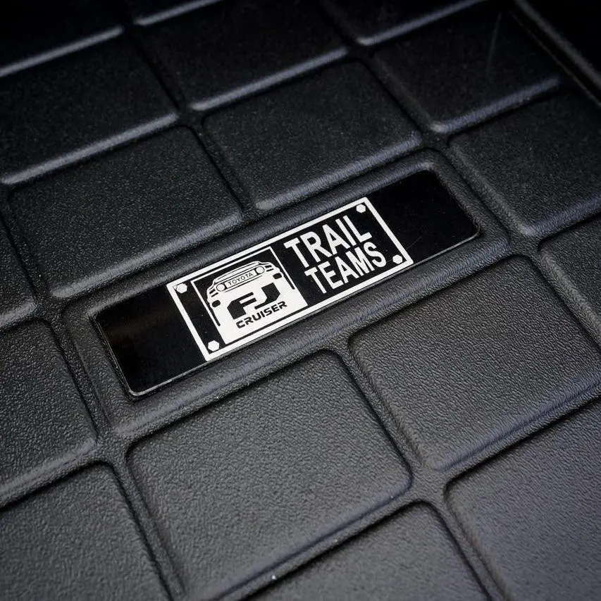 Toyota Fj Cruiser "Trail Teams" Weathertech Floor Mat Logo (Etched Metal) - Universal 1