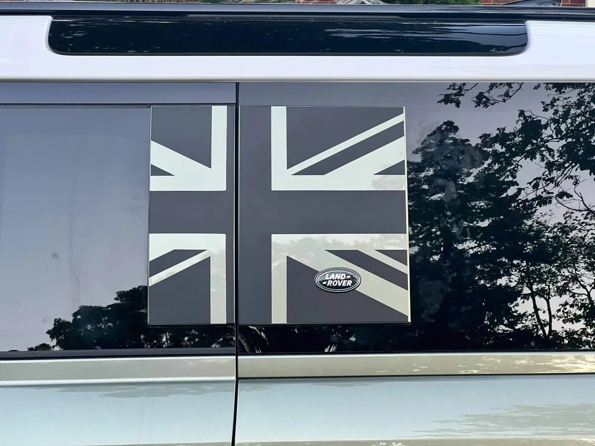 Union Jack Side Window Panel Overlay (Matte Black) - 2020+ Land Rover Defender 110 / 130 1