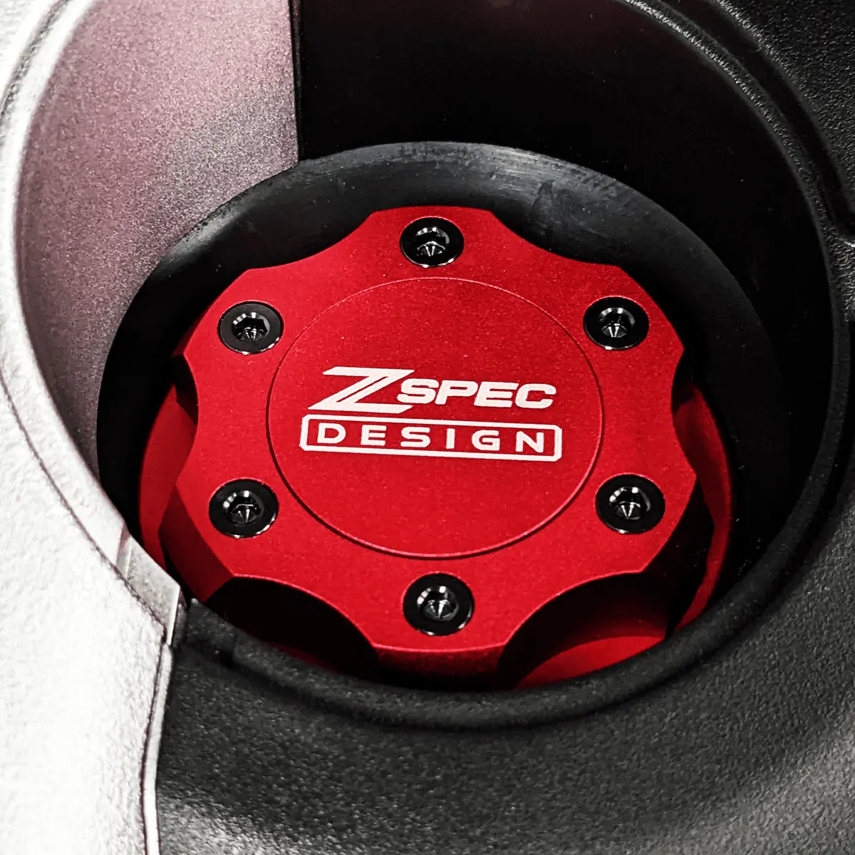 Zspec Billet Oil Filler Cap For Nissan/Infiniti/Datsun, Red Cap W/ Titanium Accents 1