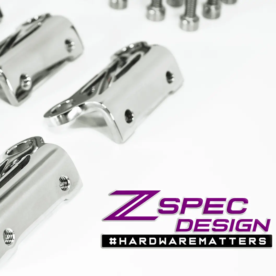 Zspec Coil Bracket Kit W/"Z" Cut-Out For Nissan Z32 300Zx, Stainless 1