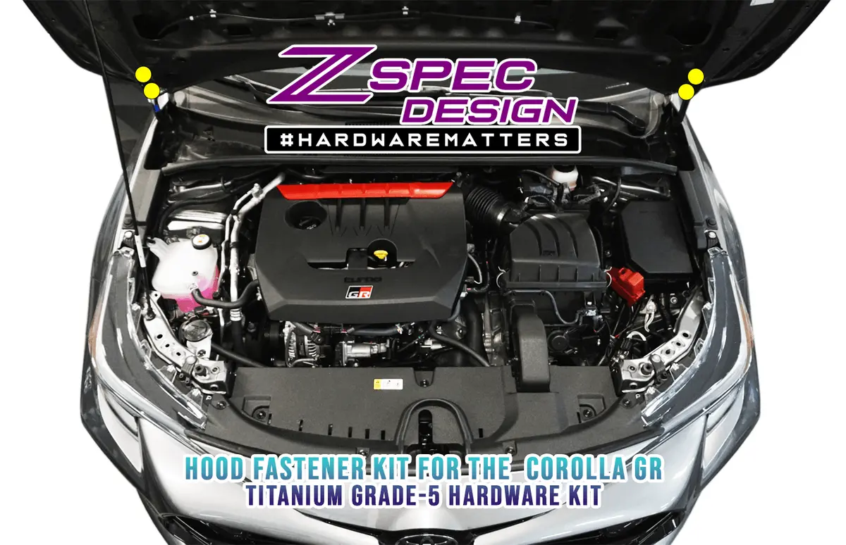 Zspec Hood Fastener Kit For The Gr Corolla, Titanium 1