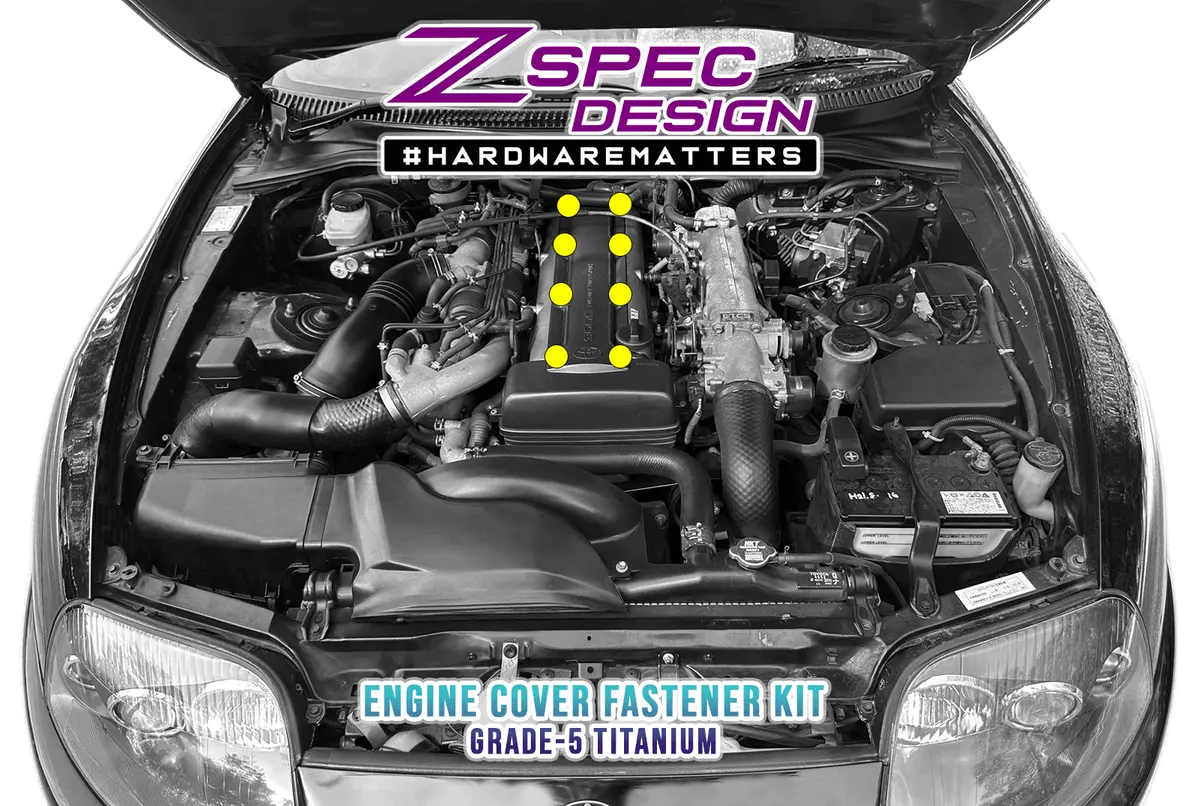 Zspec Engine Cover Fastener Kit For '93-02 Toyota Supra Mkiv, Titanium 1
