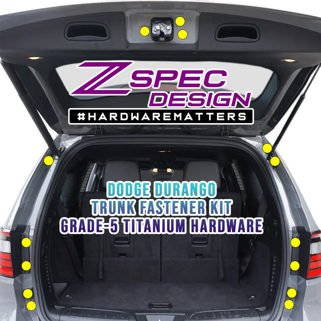 Zspec Dress Up Bolts® Hatch/Trunk-Area Fastener Kit For '11-23 Dodge Durango, Titanium 1