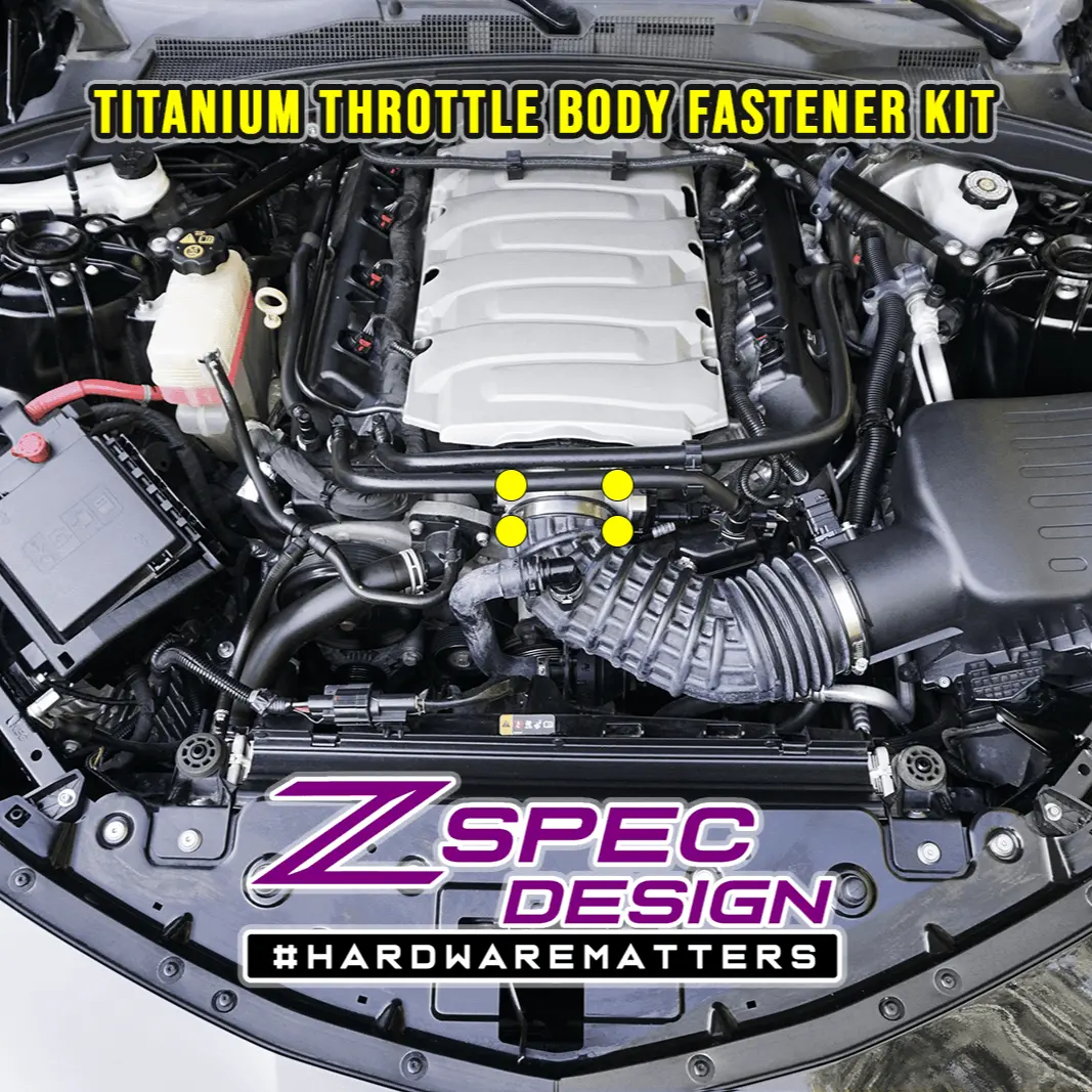 Zspec Throttle Body Fastener Kit For '16+ Chevy V8 Camaro Ss, Grade-5 Titanium 1