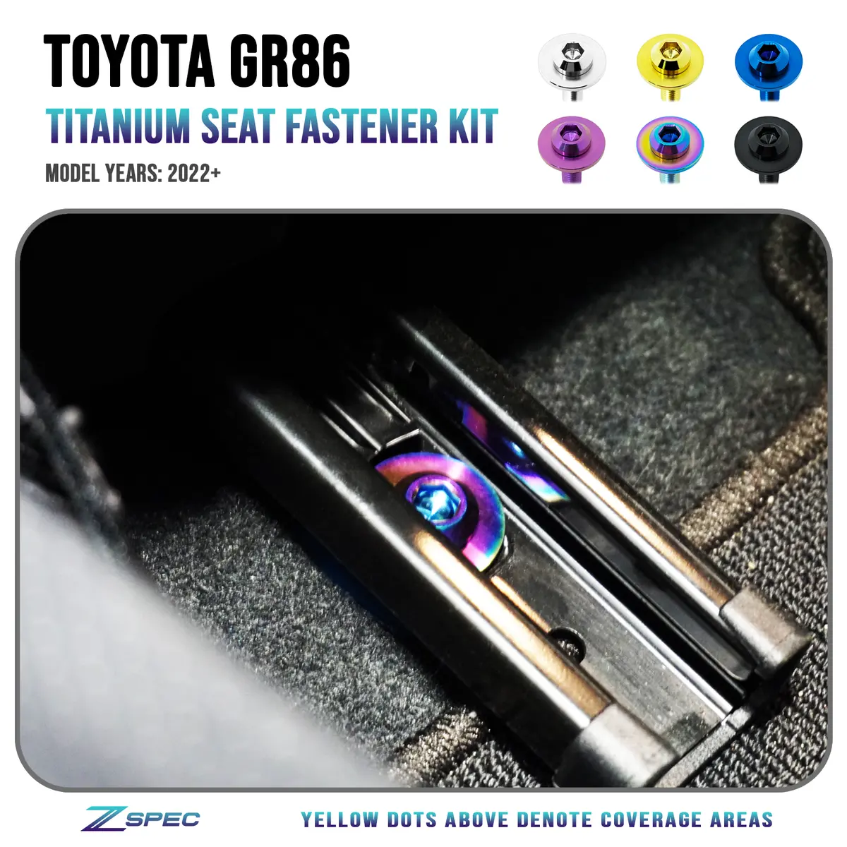 Zspec Front Seats Fastener Kit For '22+ Toyota Gr86 & Subaru Brz, Titanium 1