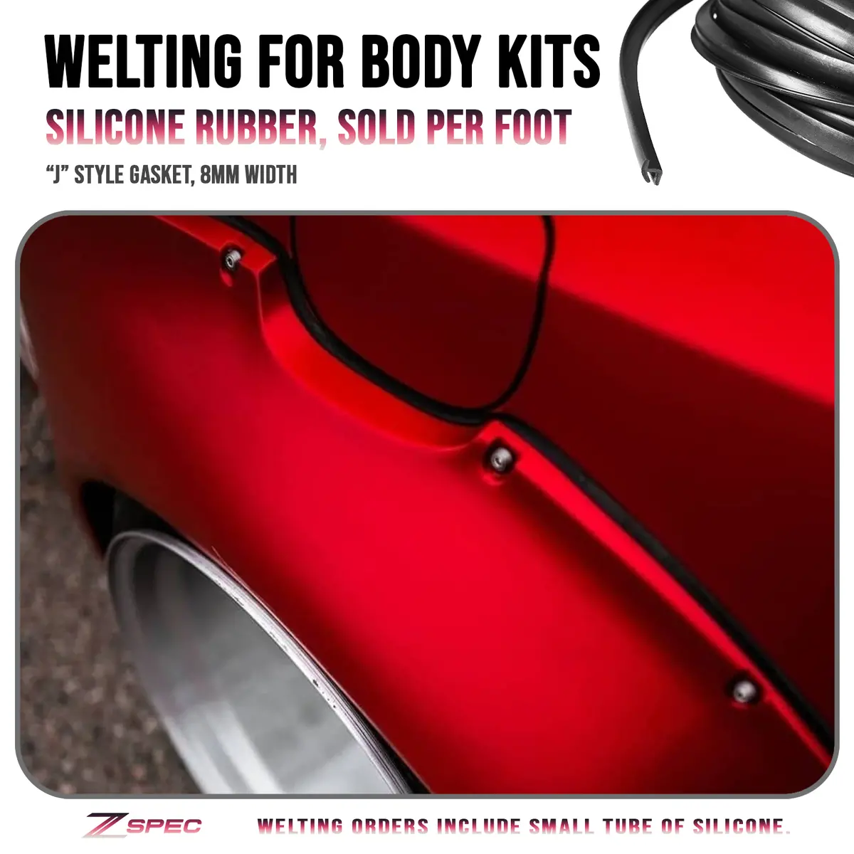 Zspec Body Kit & Fender Flare 8Mm Welting, Silicone Rubber, Made In Usa, Sold Per Foot 1