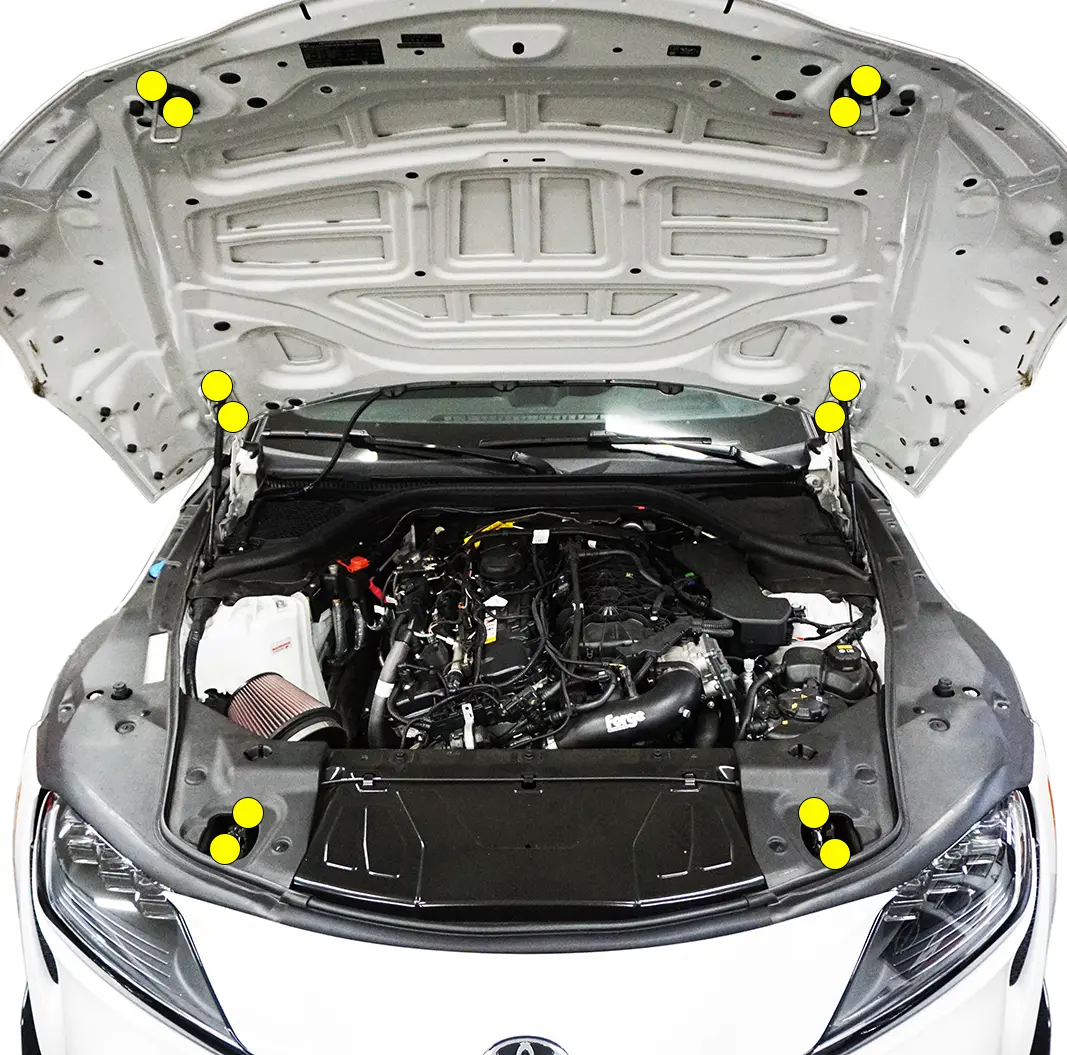 Zspec Hood Hinges/Latches/Catches Fasteners For '20+ Toyota Supra Mkv Gr A90, Titanium 1