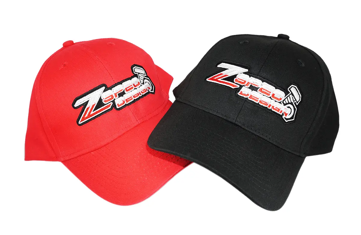 Zspec Design Lightweight Cotton Baseball-Style Hats, Red Or Black, Adjustable 1