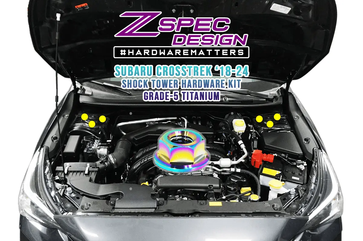 Zspec Front Struts Fastener Kit For '18-24 Subaru Crosstrek, Titanium Grade-5, Six Nuts 1