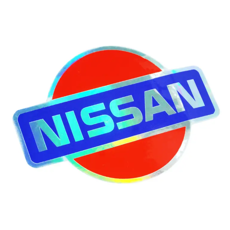 Holographic Vinyl Nissan-Style Sticker Decal, 4" X 2.8" 1