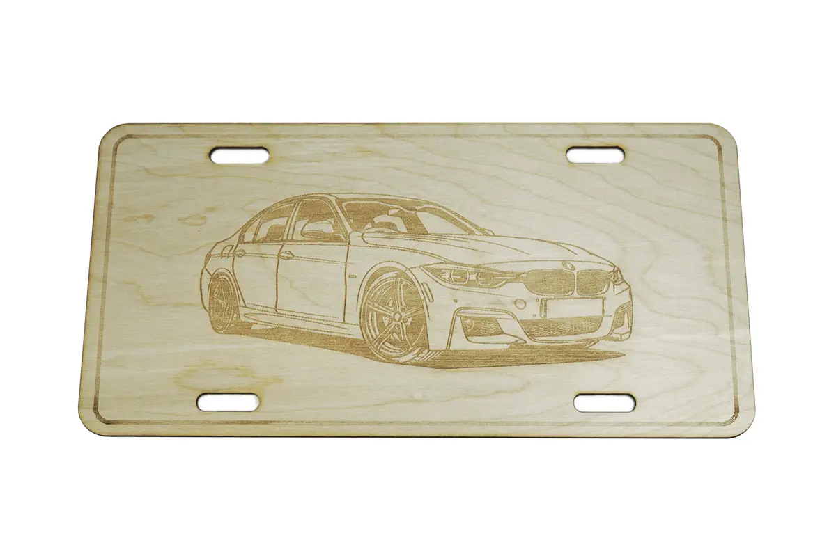 Zspec Bmw 4-Door Sedan License Plate, Birch, Ornament For Office, Garage Or Man-Cave 1