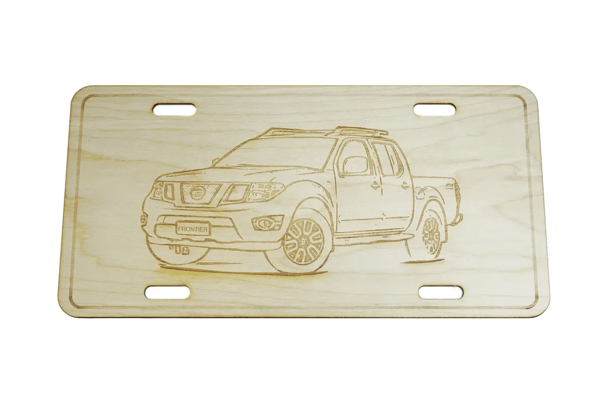 Zspec Nissan Frontier D40 License Plate, Birch, Ornament For Office, Garage Or Man-Cave 1