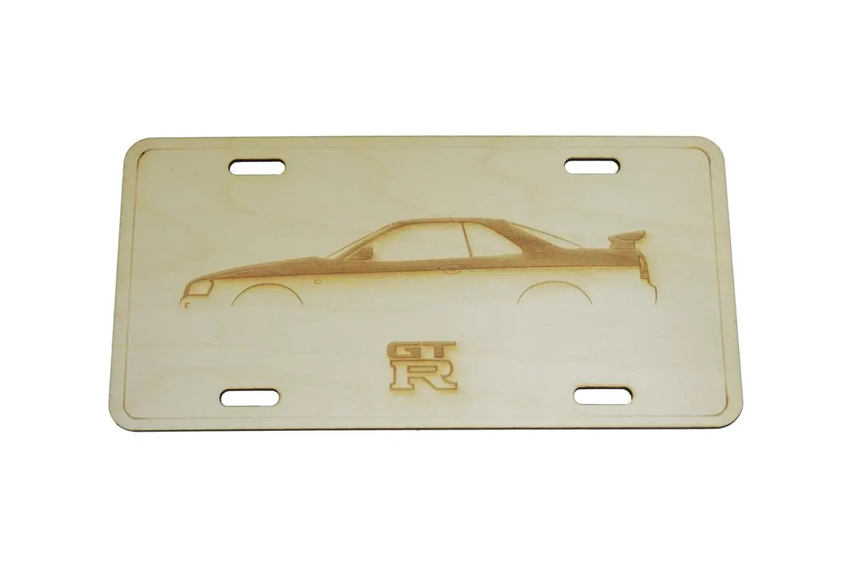 Zspec Nissan Gtr R34 Cut-Away License Plate, Birch, Ornamental 1