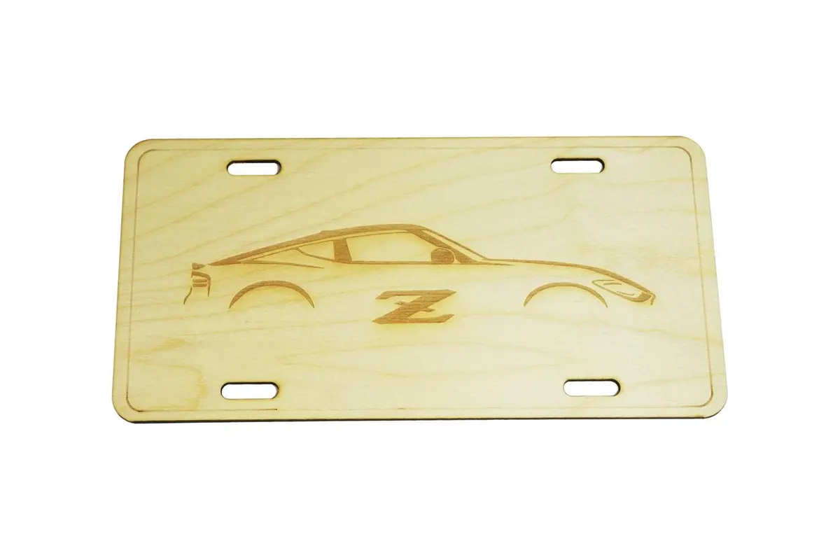 Zspec Nissan Z Rz34 Silhouette License Plate, Birch, Ornamental 1