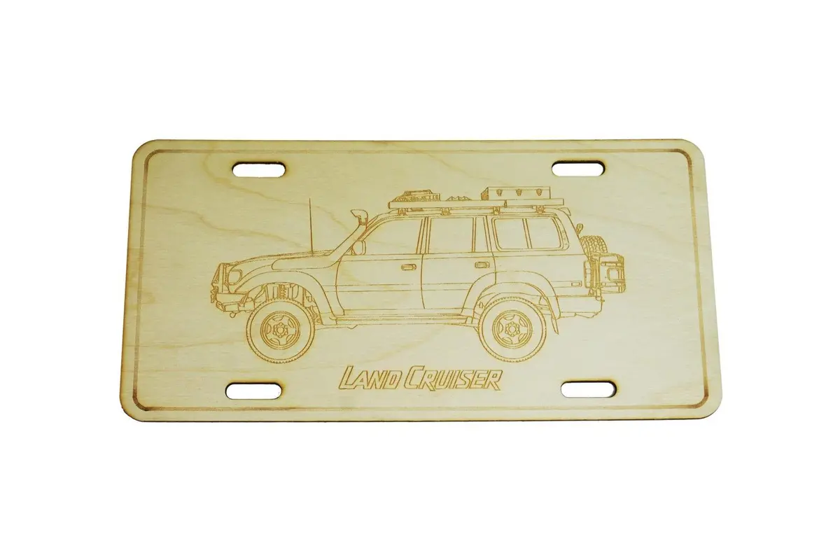 Zspec Toyota Landcruiser 4X4 Suv License Plate, Birch, Ornamental 1