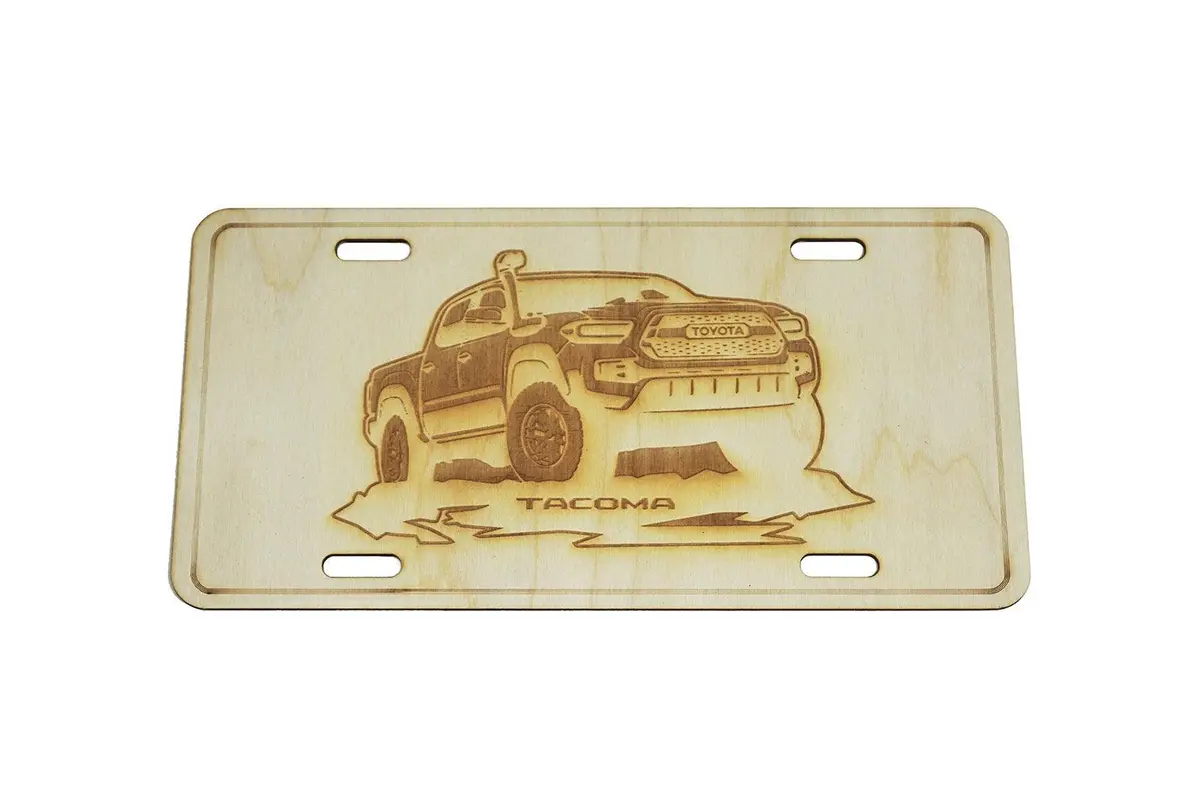 Zspec Toyota Tacoma Truck 4X4 License Plate, Birch, Ornamental 1