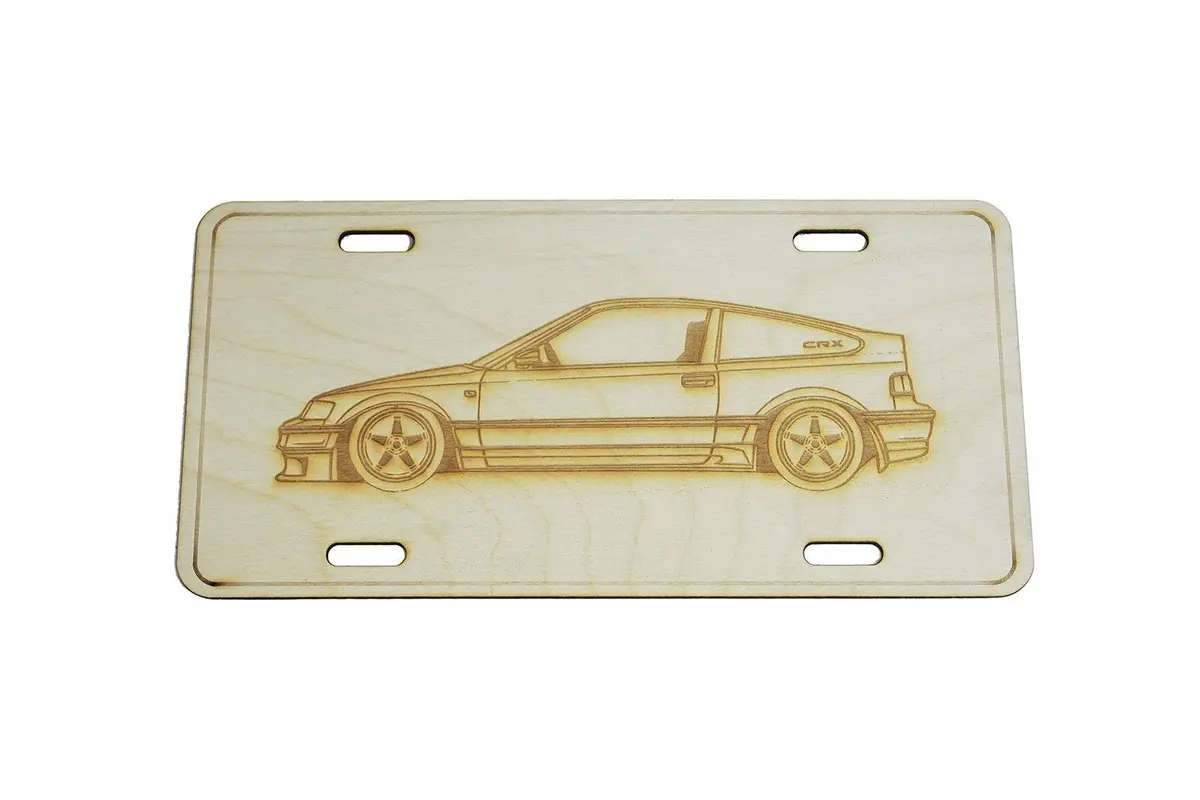 Zspec Honda Crx Si Hatchback License Plate, Birch, Ornamental 1