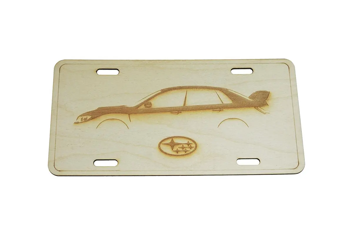Zspec Subaru Impreza Wrx Sti License Plate, Birch, Ornamental 1