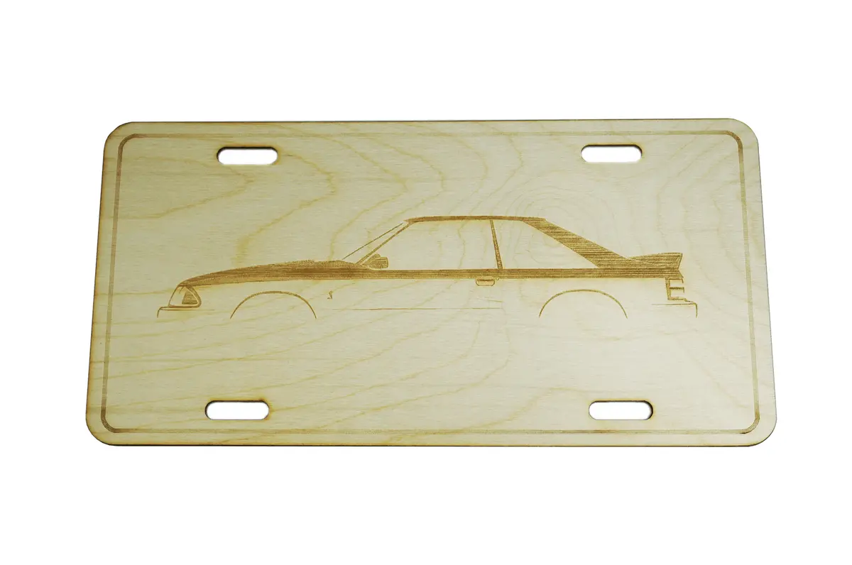 Zspec Ford Fox-Body Mustang License Plate, Birch, Ornament For Office, Garage Or Man-Cave 1