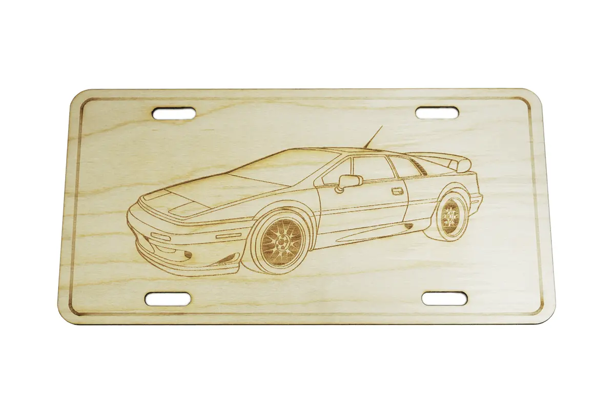 Zspec Lotus Esprit Sports Car License Plate, Birch, Ornament For Office, Garage Or Man-Cave 1