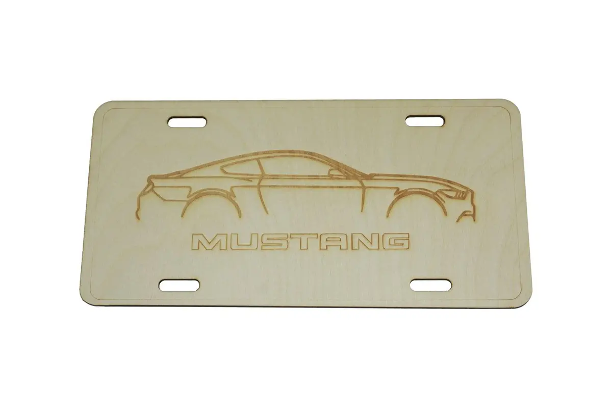 Zspec Ford Mustang S550 Cut-Away License Plate, Birch, Ornamental 1