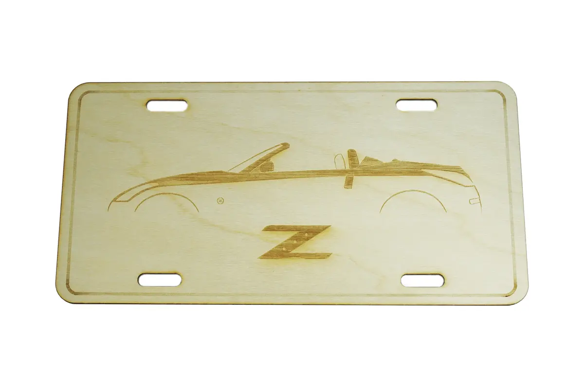 Zspec Nissan 350Z Roadster License Plate, Birch, Ornament For Office, Garage Or Man-Cave 1