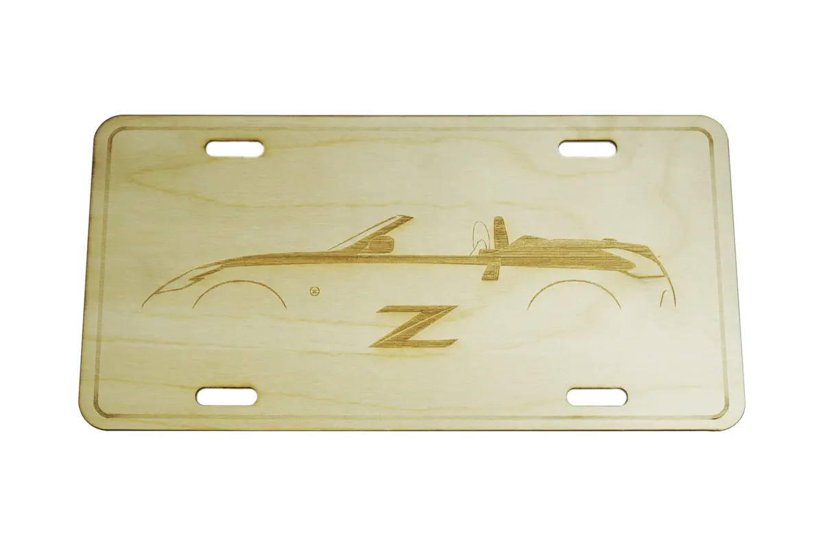 Zspec Nissan 370Z Roadster License Plate, Birch, Ornament For Office, Garage Or Man-Cave 1