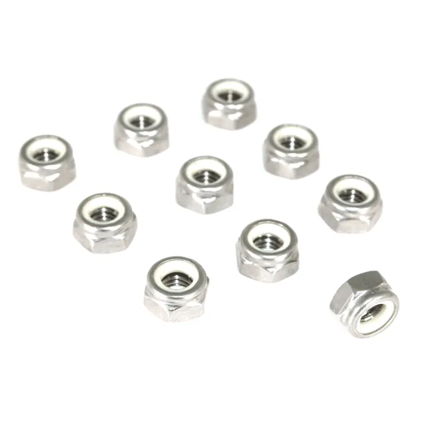 Zspec M5-0.8 Nylon Lock Nuts, Stainless Sus304, 10-Pack 1