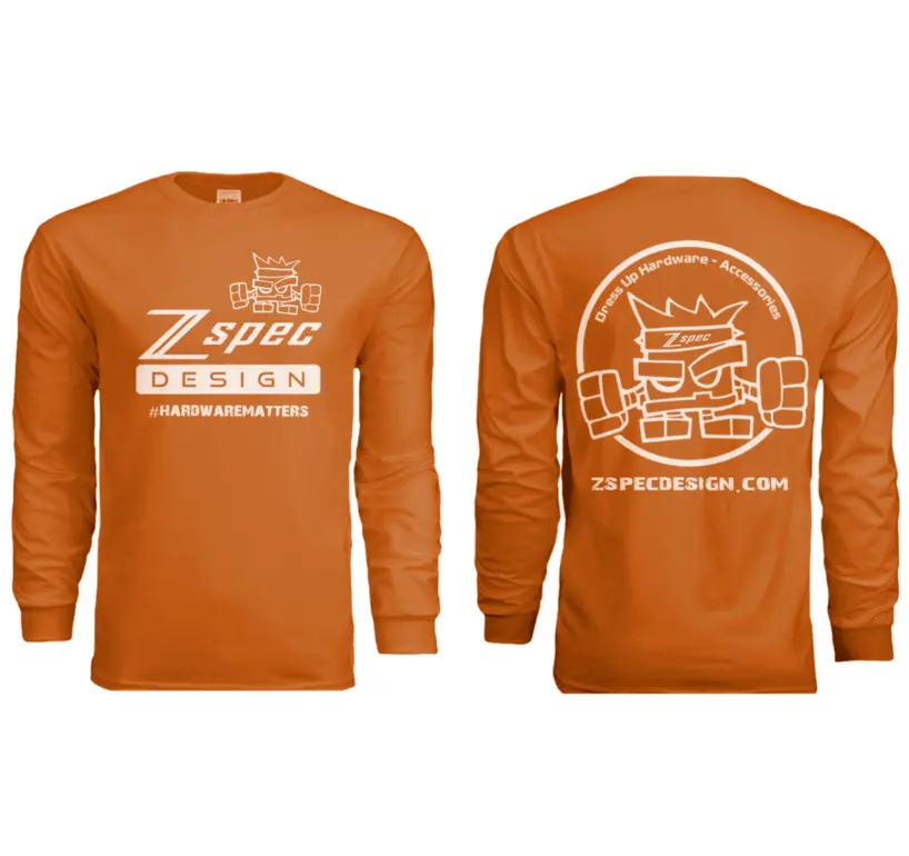 Zspec Long-Sleeve Cotton T-Shirt, Burnt Orange 1