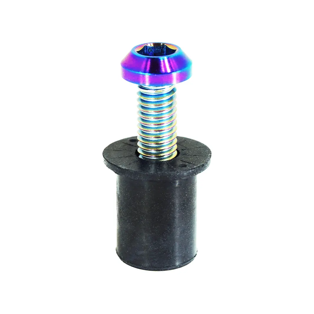 Zspec Body Kit Fastener, Titanium Angled-Head Style M6x25mm W/ Well Nut, Per Each 1