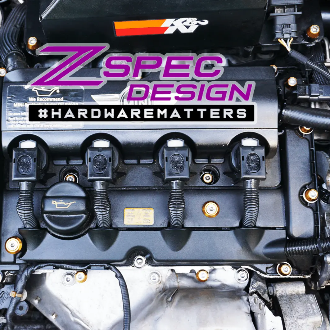 Zspec Stage-3 Dress Up Bolts® Fastener Kit For '06-13 Mini R56 Hatch/Hard-Top, Stainless & Billet 5
